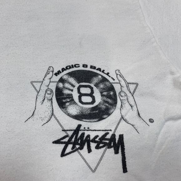 Stussy Magic 8 Ball Fortune Teller Crop Tee Shirt Women's Medium - Picture 4 of 10